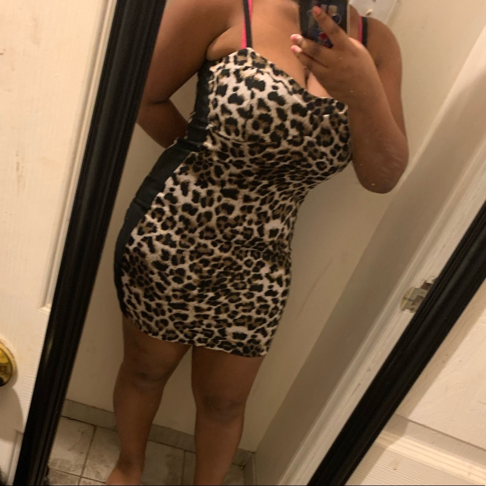 Black and cheetah print dress